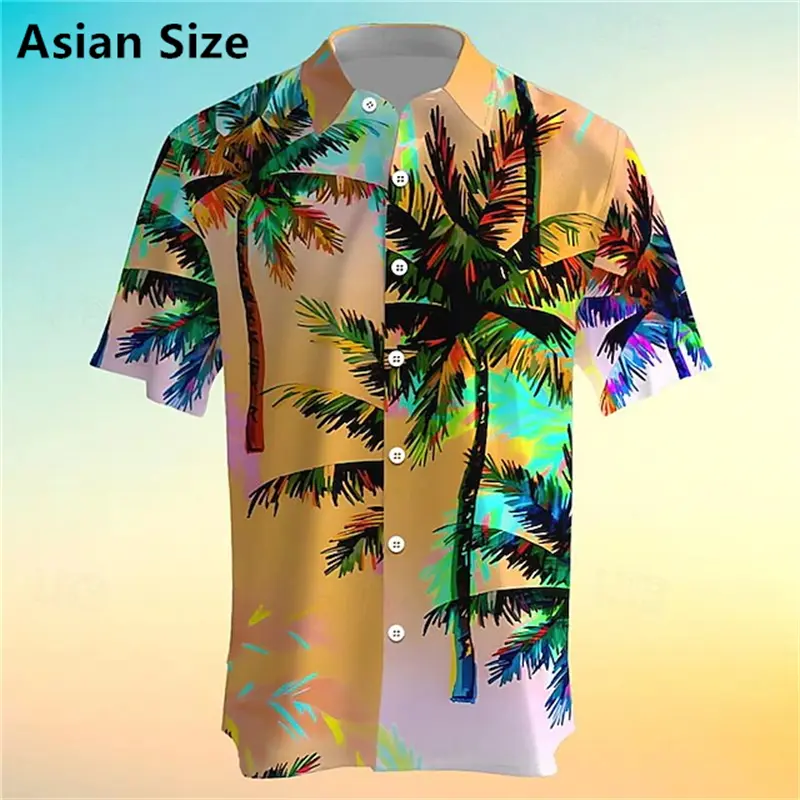 Hawaiian Style Beer Graphic 3D Print Men's Short Sleeve Holiday Button Down Lapel Shirt For Summer Resort Beach Blouse Men Tees