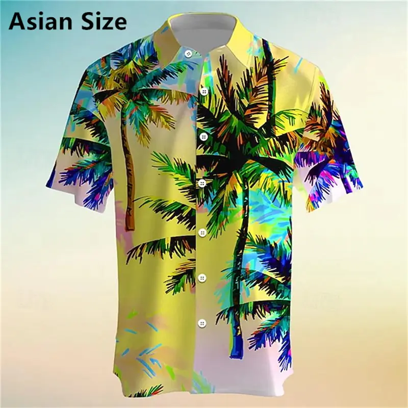 Hawaiian Style Beer Graphic 3D Print Men's Short Sleeve Holiday Button Down Lapel Shirt For Summer Resort Beach Blouse Men Tees