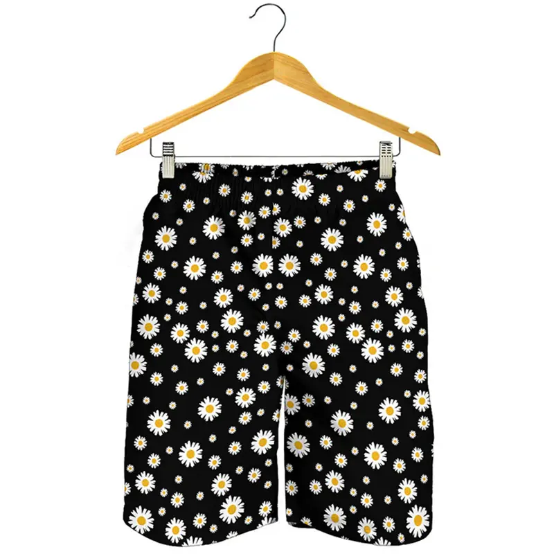 Cute Daisy Flower 3D Printed Beach Shorts Men/women Vacation Surf Swimwear Classic Sunflower Print Sport Trunks Kids Y2k Clothes