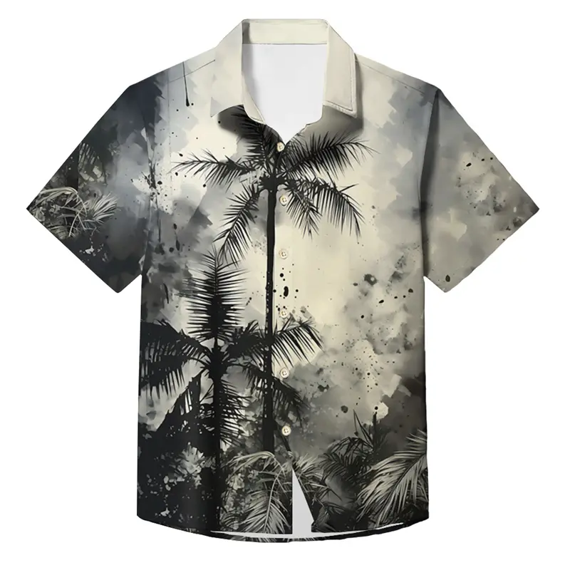 Vintage Palm 3D Graphic Shirts Y2k Tops Vacation Party Pretty Tee Women Casual Hawaiian Beach Shirt Mens High Fashion Clothing
