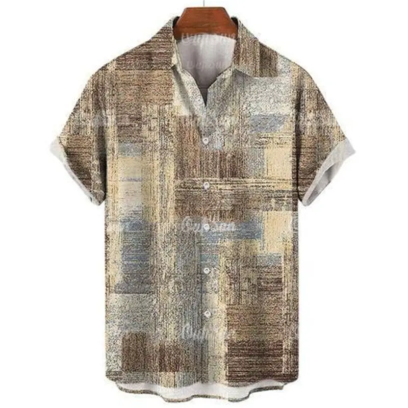 Men's 3d Print Summer Short Sleeve Shirt Art Geometric Pattern Hawaiian Beach Male Female Shirts Casual Lapel Blouse For Men Top
