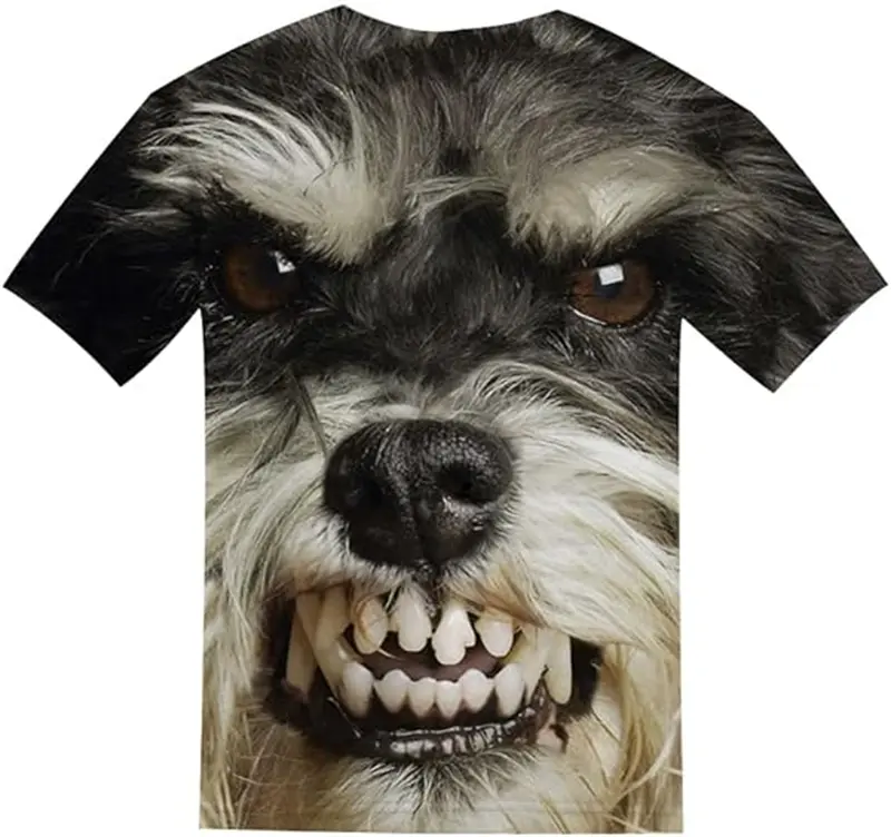Funny Dog Face Pattern 3D Print T-shirt Summer Men Woman Casual Fashion Animal T Shirts Streetwear Kids Harajuku Y2k Tees Man