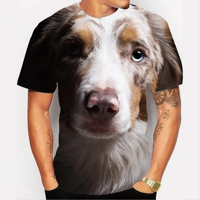 Funny Dog Face Pattern 3D Print T-shirt Summer Men Woman Casual Fashion Animal T Shirts Streetwear Kids Harajuku Y2k Tees Man