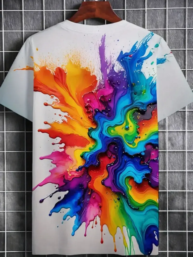 Fun Rainbow 3D Printed Tie-dye Pattern T-shirt Streetwear 2025 New Colorful Men's And Women's Casual Tops Oversized Y2k Clothing