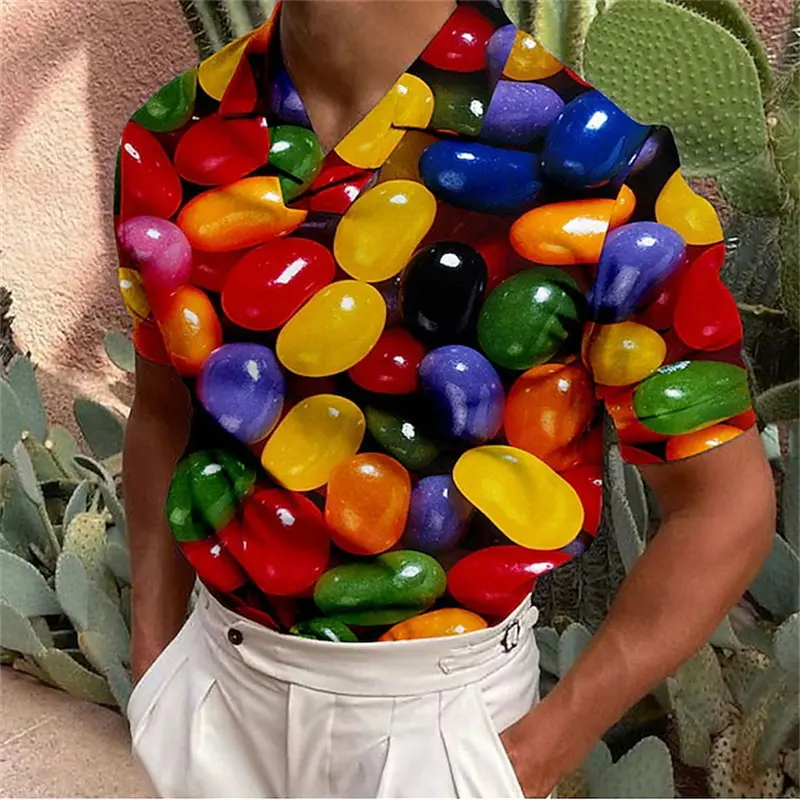 Funny Candy 3D Print Polo Shirts For Men Women Popular Clothes Hip Hop Casual Short Sleeve POLO Shirt Kids Sweets Men Clothing