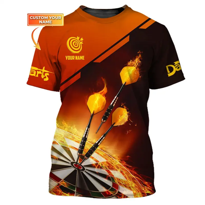 Custom Name 3D Printed Darts Graphic Tshirt For Men Women Personalized Bar Entertainment Darts Club Short Sleeve O Neck T Shirts