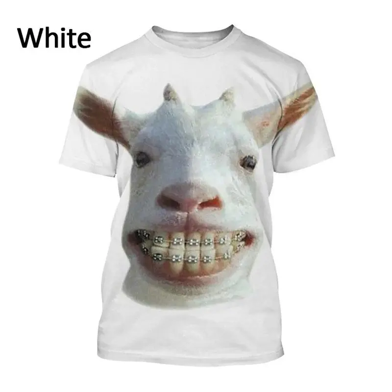 Summer Funny Goat 3D Printing Tees Extra Large Loose Tshirts Men Women Streetwear Round Neck Clothing Short Sleeve Top T-shirt