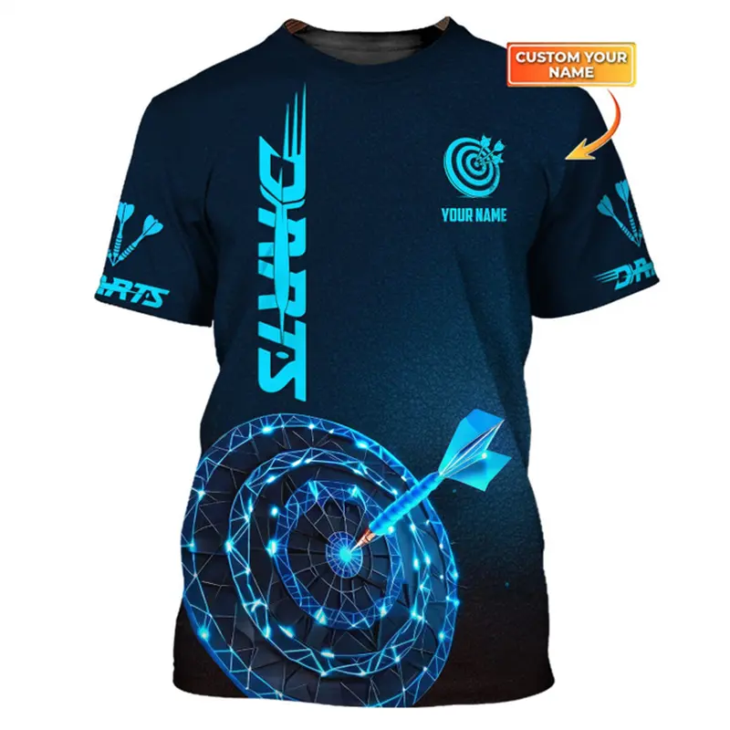 Custom Name 3D Printed Darts Graphic Tshirt For Men Women Personalized Bar Entertainment Darts Club Short Sleeve O Neck T Shirts