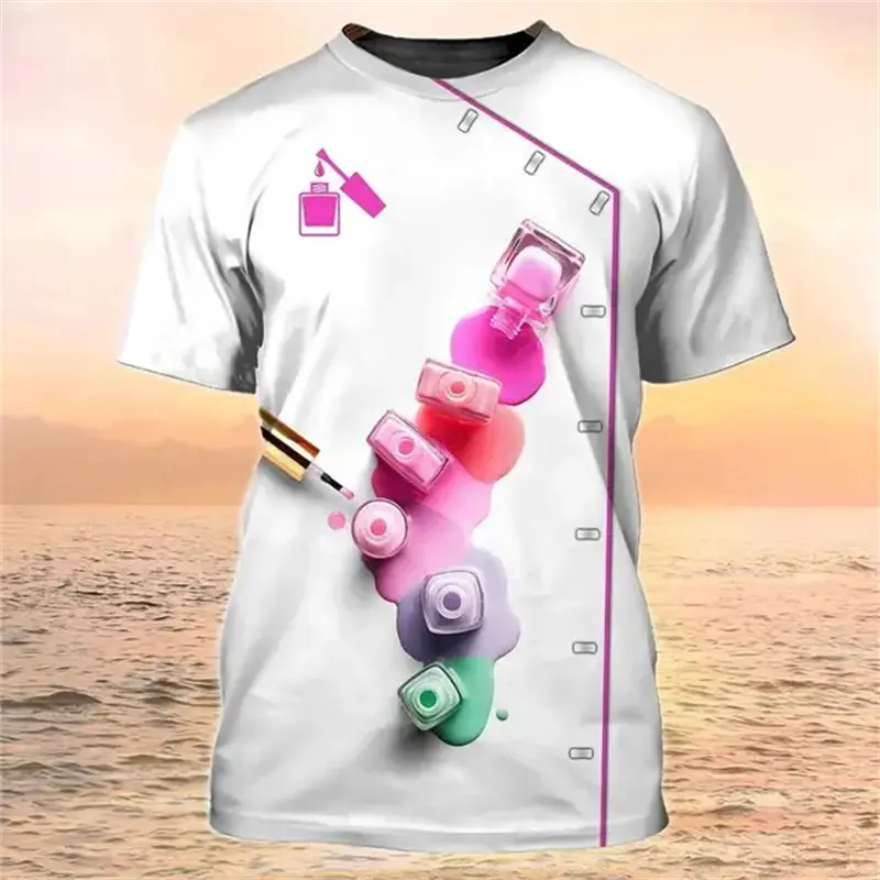 Cosplay Female Beautician Short-sleeved T-shirt Men Women Casual Personality Tee Tops Summer New Fashion 3D Graphic Clothing