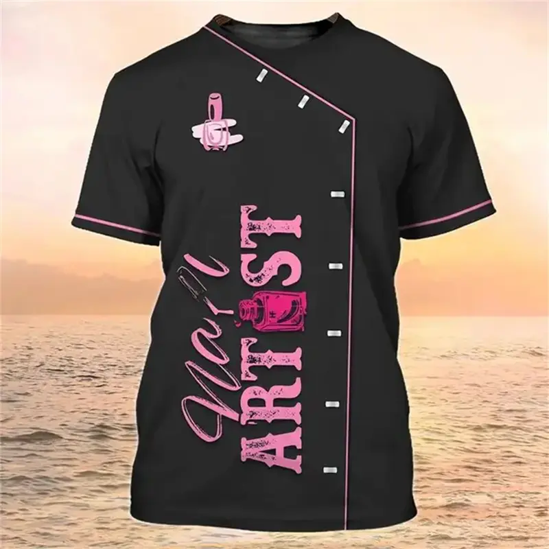 Cosplay Female Beautician Short-sleeved T-shirt Men Women Casual Personality Tee Tops Summer New Fashion 3D Graphic Clothing