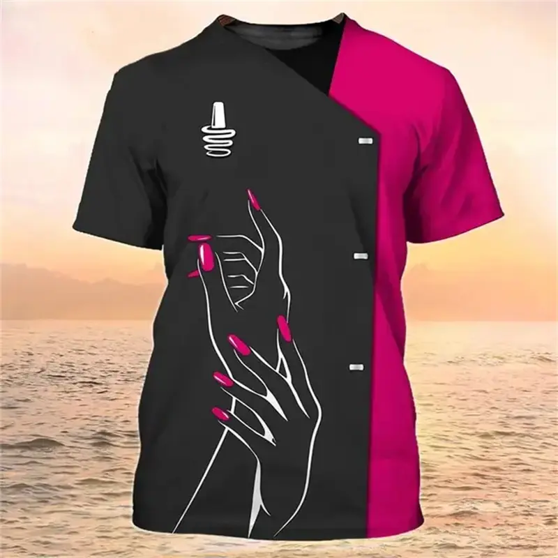 Cosplay Female Beautician Short-sleeved T-shirt Men Women Casual Personality Tee Tops Summer New Fashion 3D Graphic Clothing