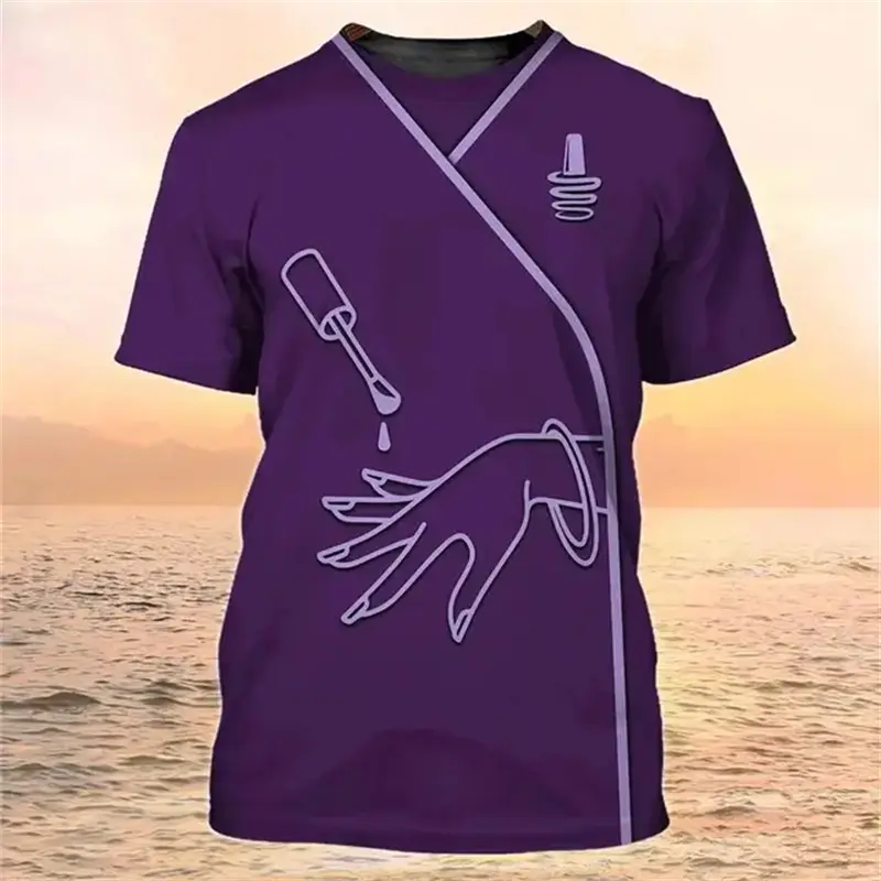 Cosplay Female Beautician Short-sleeved T-shirt Men Women Casual Personality Tee Tops Summer New Fashion 3D Graphic Clothing