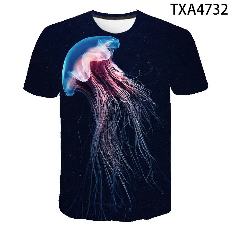 Luminescent Jellyfish T-shirt Colorful Jelly Fish 3d Printed T Shirt Men Women Children Cool Fashion Clothing Boy Girl Tops Tees