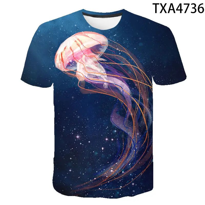Luminescent Jellyfish T-shirt Colorful Jelly Fish 3d Printed T Shirt Men Women Children Cool Fashion Clothing Boy Girl Tops Tees