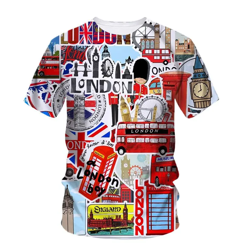 England Funny 3D Print T Shirt Summer Men Woman Fashion Short Sleeve Oversized Harajuku Streetwear Kid Tees Tops T-Shirt Clothes