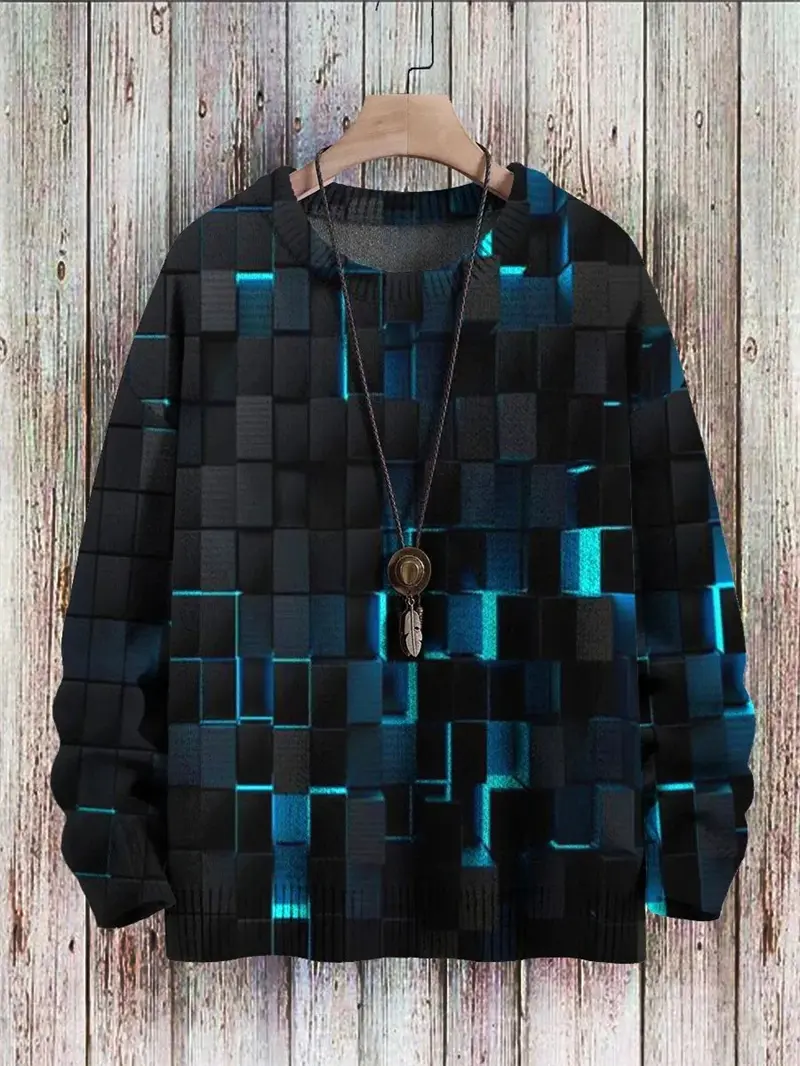 Christmas 3d Print Sweater For Men Women Retro Vintage Colorful Unisex Pullover Harajuku Y2K Casual Funny Long Sleeves Men Tops