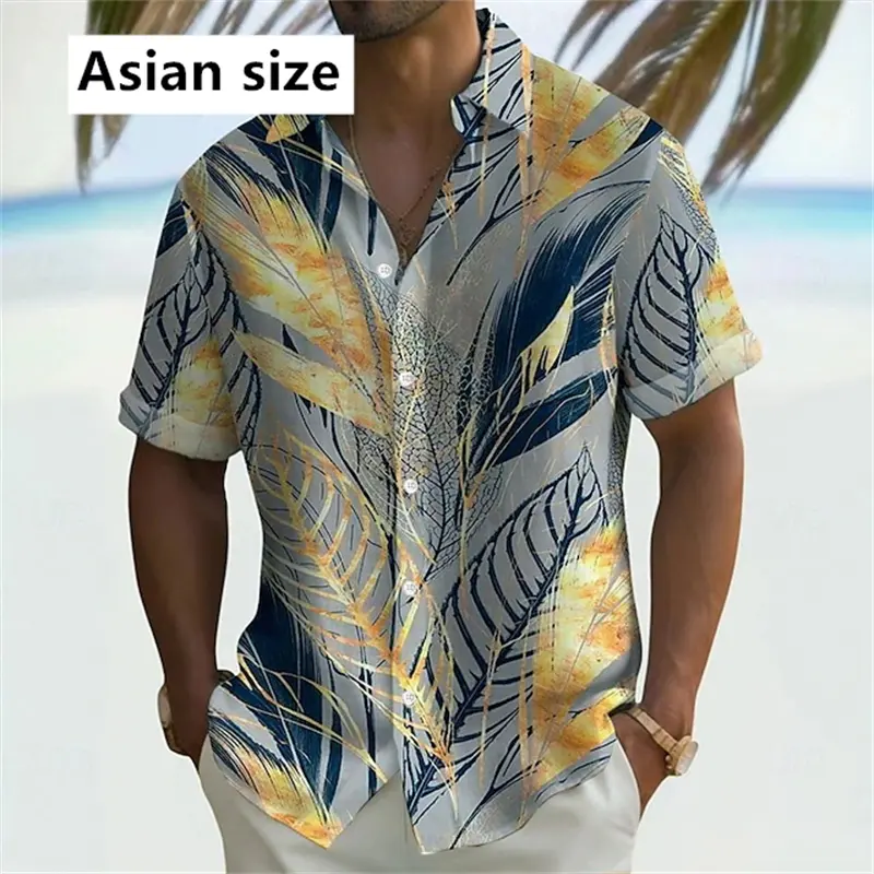 2025 Hawaiian Shirts For Men Women 3D Printed Tropical Plants Men's Button Shirt Summer Turndown Short Sleeve Fashion Blouse Top