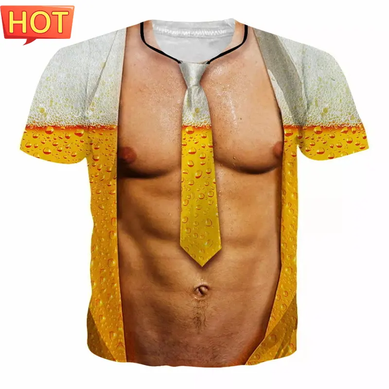 Muscle Body 3D Print T-Shirt Men Summer T Shirt Clothing Fashion Street Tees Flesh Pattern Oversized Male Short Sleeve Trendy