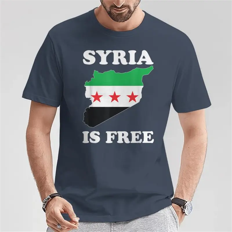 Syria Flag T-shirts For Men Clothing Free Syria Graphic Short Sleeve Sportswear New In Daily Casual Oversized Women Tee Shirt