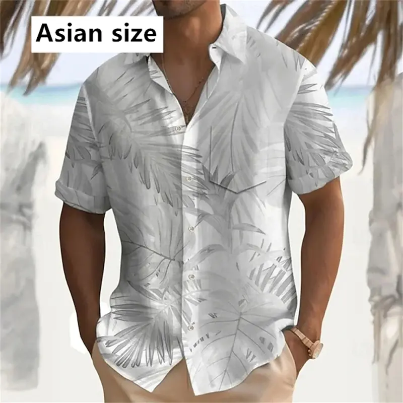 2025 Hawaiian Shirts For Men Women 3D Printed Tropical Plants Men's Button Shirt Summer Turndown Short Sleeve Fashion Blouse Top