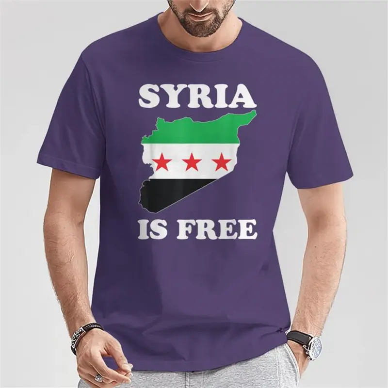 Syria Flag T-shirts For Men Clothing Free Syria Graphic Short Sleeve Sportswear New In Daily Casual Oversized Women Tee Shirt