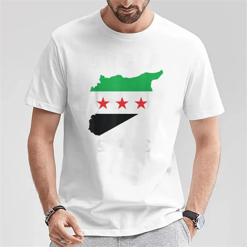 Syria Flag T-shirts For Men Clothing Free Syria Graphic Short Sleeve Sportswear New In Daily Casual Oversized Women Tee Shirt