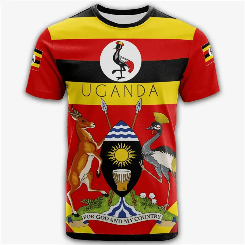 Men Summer T-shirt Uganda Flag Ugandans 3D For Men Women Tees Jersey Clothes Football Fans Gift Patriotic T Shirt Clohtes