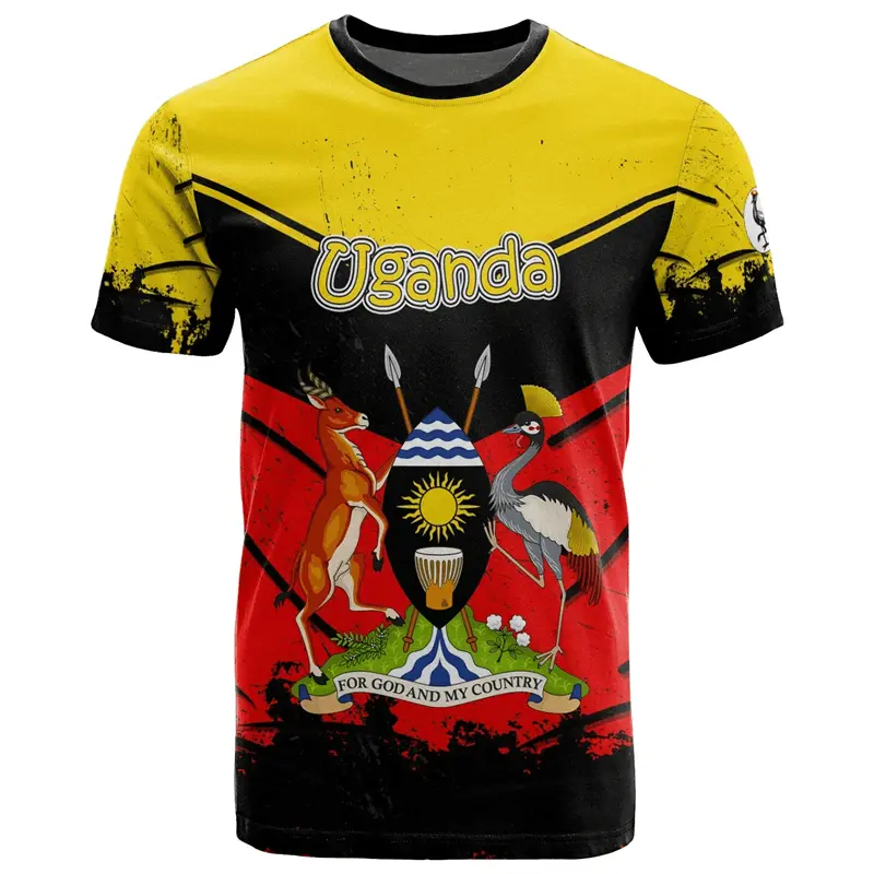 Men Summer T-shirt Uganda Flag Ugandans 3D For Men Women Tees Jersey Clothes Football Fans Gift Patriotic T Shirt Clohtes