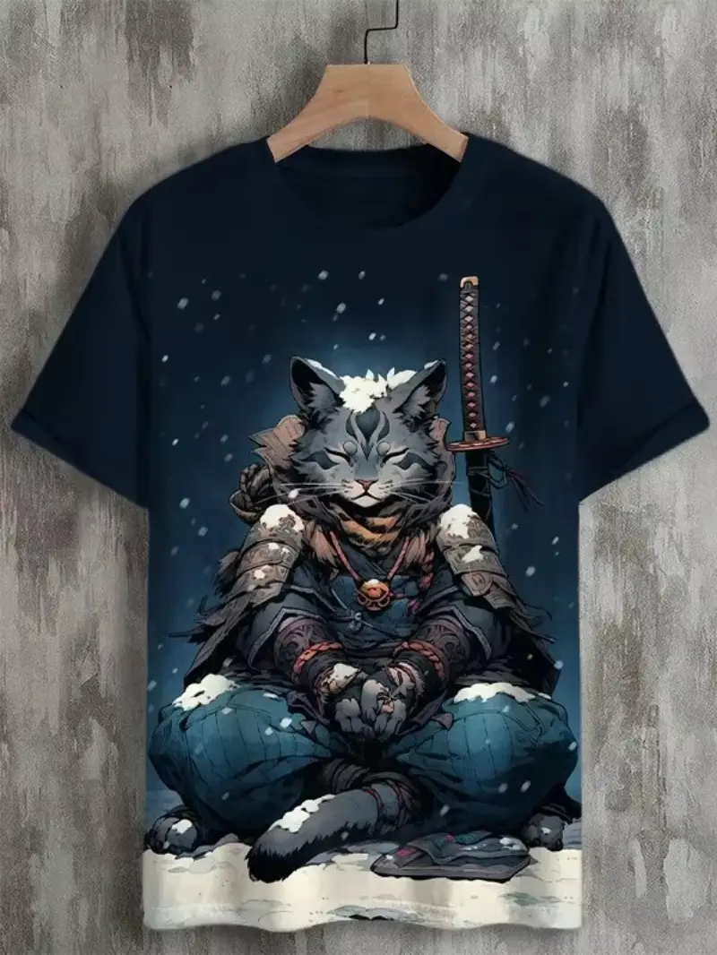 Japanese Ukiyo-E 3D Printed T Shirts For Men Short Sleeved Tees Tops Summer Casual O-Neck T-Shirt Harajuku Style Men's Clothing