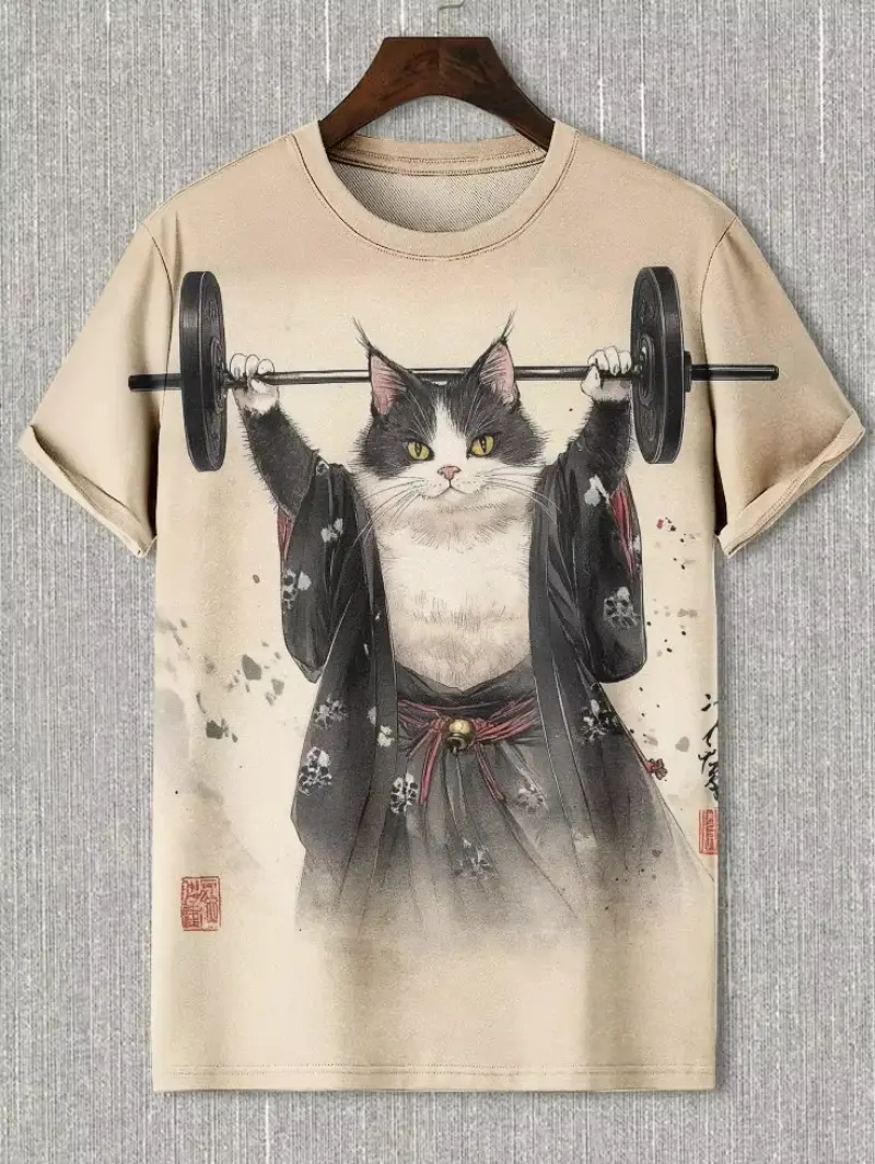 Japanese Ukiyo-E 3D Printed T Shirts For Men Short Sleeved Tees Tops Summer Casual O-Neck T-Shirt Harajuku Style Men's Clothing