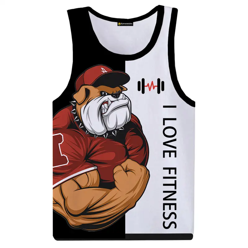 3D Print Cool Animal Boxer Gym T-shirt Man Summer Casual Sleeveless T-shirt Street Fashion Personality Harajuku Men Tank Top
