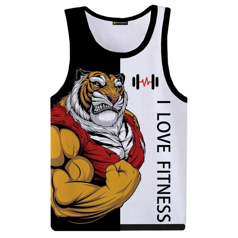 3D Print Cool Animal Boxer Gym T-shirt Man Summer Casual Sleeveless T-shirt Street Fashion Personality Harajuku Men Tank Top