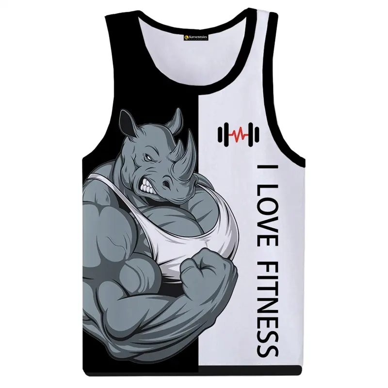 3D Print Cool Animal Boxer Gym T-shirt Man Summer Casual Sleeveless T-shirt Street Fashion Personality Harajuku Men Tank Top