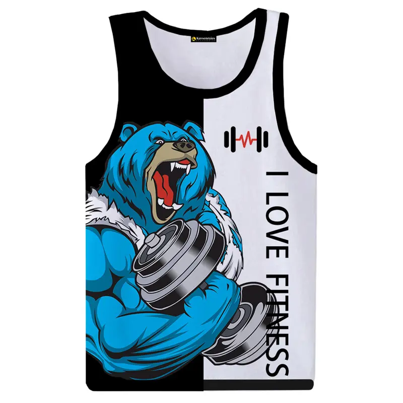 3D Print Cool Animal Boxer Gym T-shirt Man Summer Casual Sleeveless T-shirt Street Fashion Personality Harajuku Men Tank Top