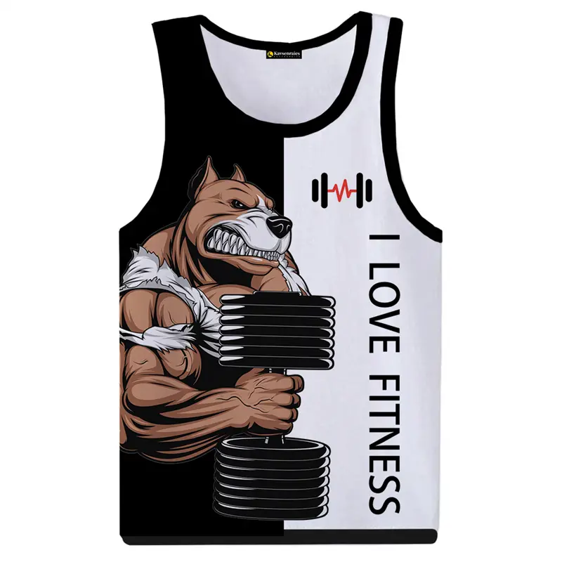 3D Print Cool Animal Boxer Gym T-shirt Man Summer Casual Sleeveless T-shirt Street Fashion Personality Harajuku Men Tank Top