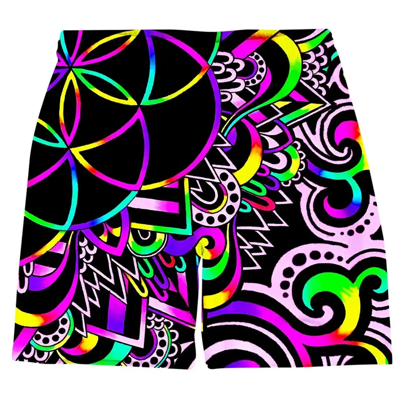 3d Printed Ethnic Style Pattern Beach Shorts For Men Casual Fashion Hawaiian Holiday Short Pants Cool Men Quick-drying Trunks