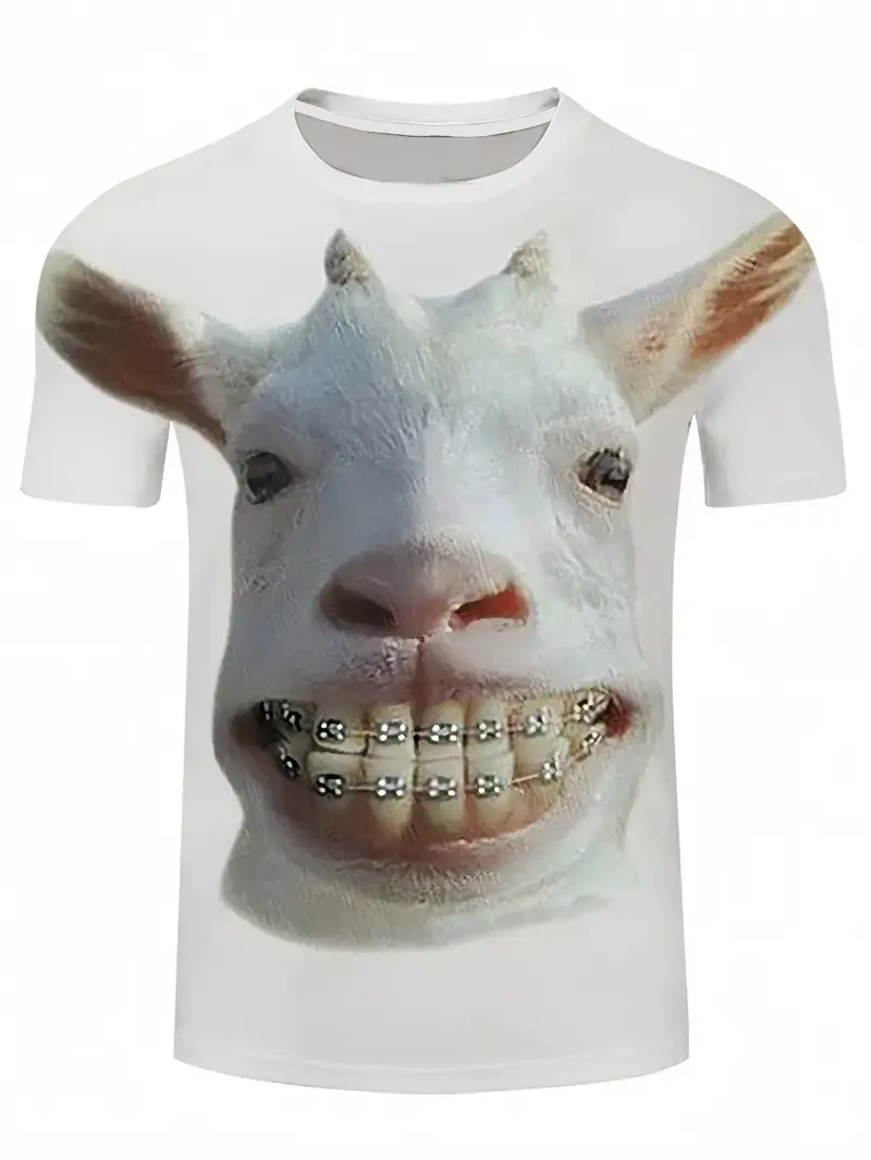 Men's Funny Animal T Shirt Short Sleeve T Shirt 3D Printed Fun Sheep Alpaca O-Neck Tops Men Designer Top Summer Casual Y2k Gifts