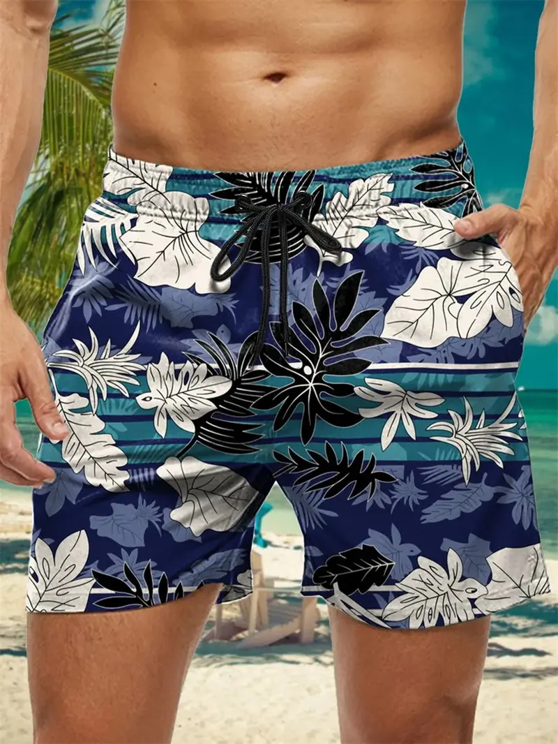 2025 Summer New Mens Beach Shorts 3D Print Tropical Fish Marine Animal Pattern Hawaiian Board Shorts Kids Y2k Swimming Trunks