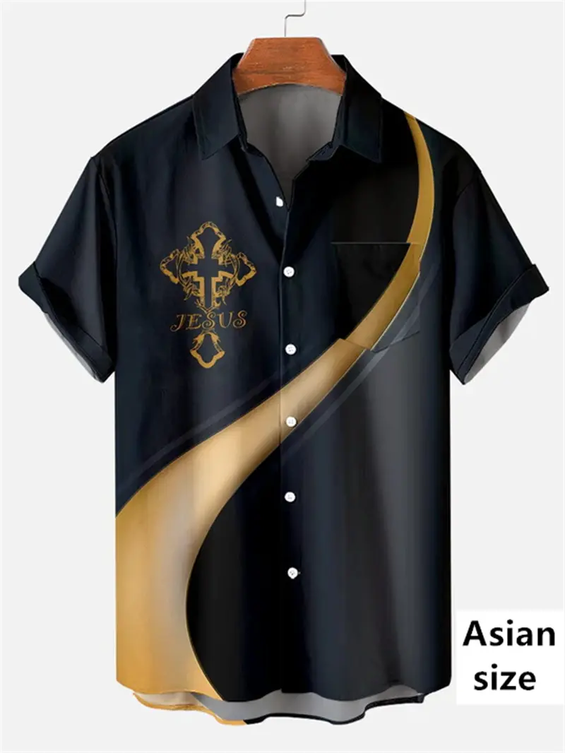 Christ Jesus 3D Printed Hawaiian Shirts For Men Women Summer Fashion Short Sleeve Beach Shirt  Button Down Blouse Easter Tops