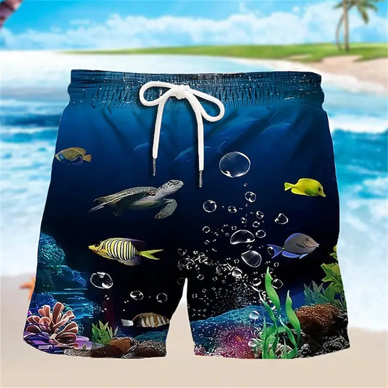 Animal Fish 3d Y2k Shorts Men Sea Creature Graphic Beach Shorts Kid Loose Casual Swimsuit Sports Pants Fashion Hawii Swim Trunks