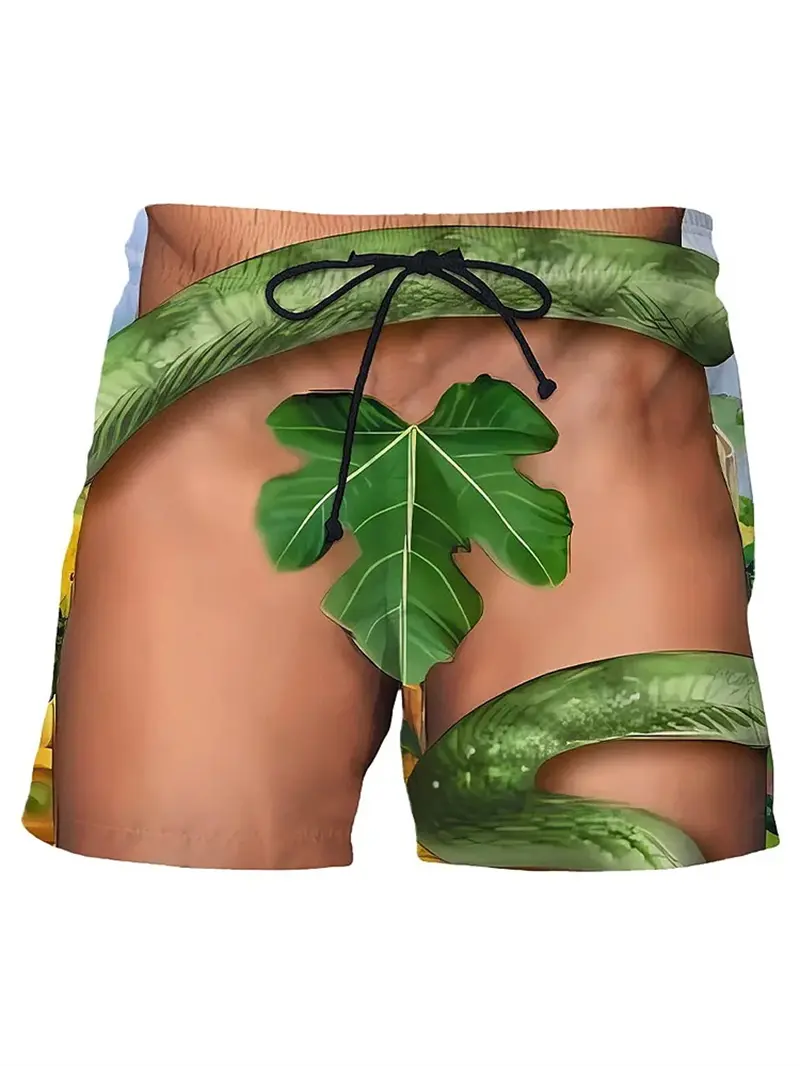 Cartoon Funny 3D Print Briefs Pattern Beach Shorts For Men Fashion Summer Swim Trunks Personality Quick Dry Kids Short Pants