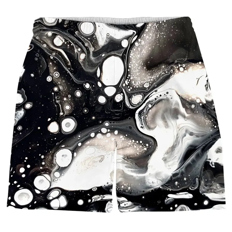 Colorful Psychedelic Graffiti 3D Printed Men Beach Shorts Cool Summer Street Hip Hop Harajuku Y2k Men Kids Hawaiian Short Pants