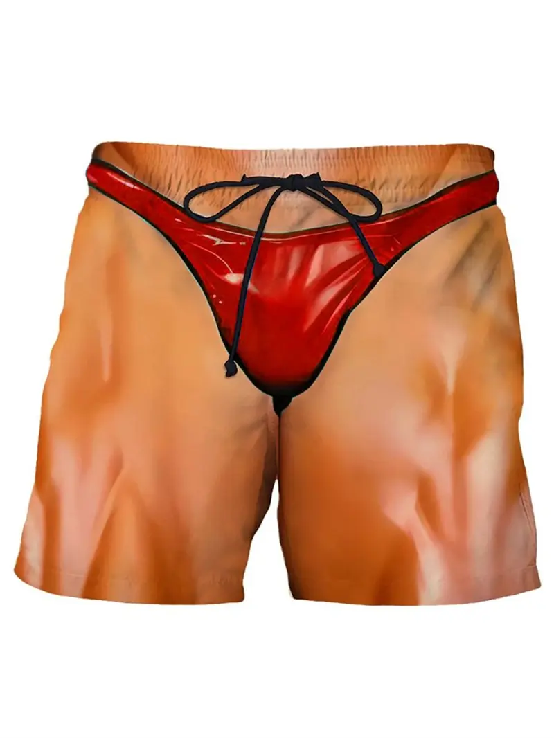 Cartoon Funny 3D Print Briefs Pattern Beach Shorts For Men Fashion Summer Swim Trunks Personality Quick Dry Kids Short Pants