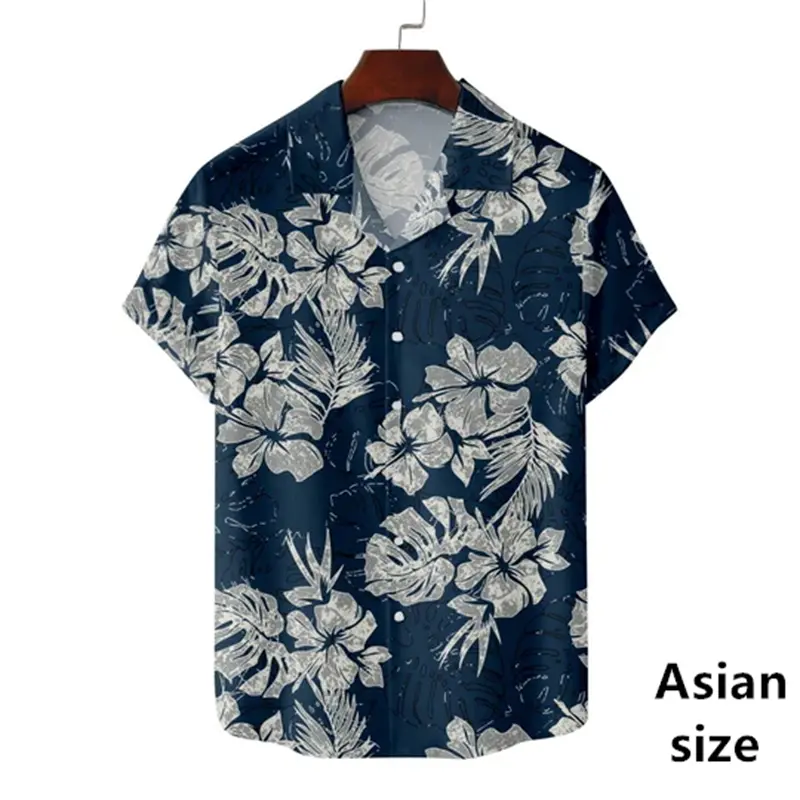 New Men's Hawaiian Beach Short Sleeve Shirt 3D Print Coconut Tree Pattern Men's Streetwear Hip Hop Casual Oversize Y2k Clothing