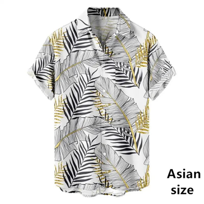 New Men's Hawaiian Beach Short Sleeve Shirt 3D Print Coconut Tree Pattern Men's Streetwear Hip Hop Casual Oversize Y2k Clothing