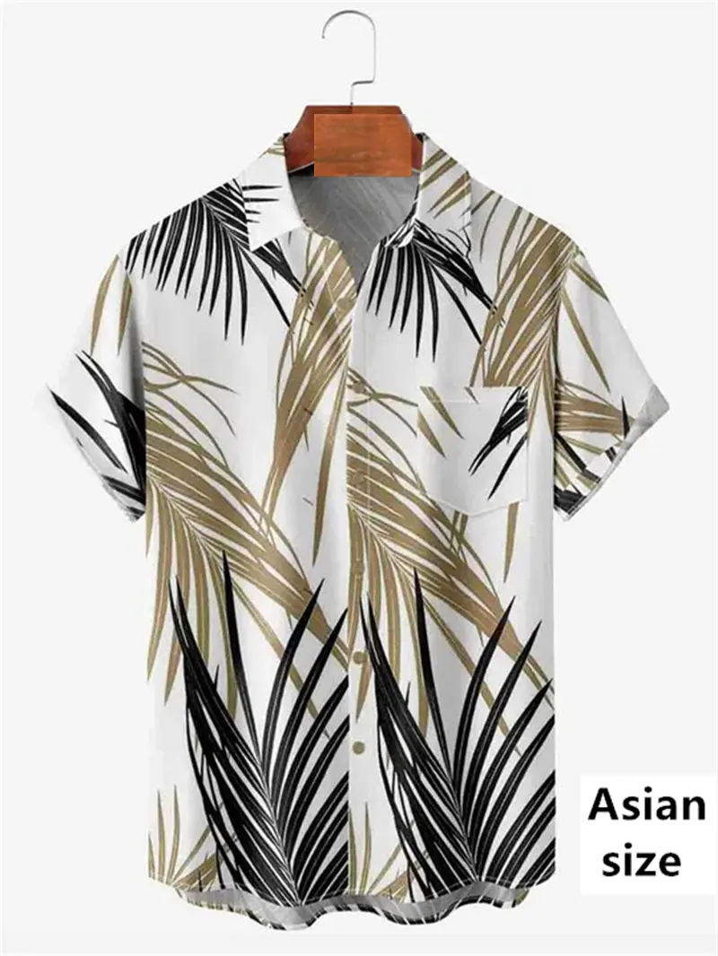 New Men's Hawaiian Beach Short Sleeve Shirt 3D Print Coconut Tree Pattern Men's Streetwear Hip Hop Casual Oversize Y2k Clothing
