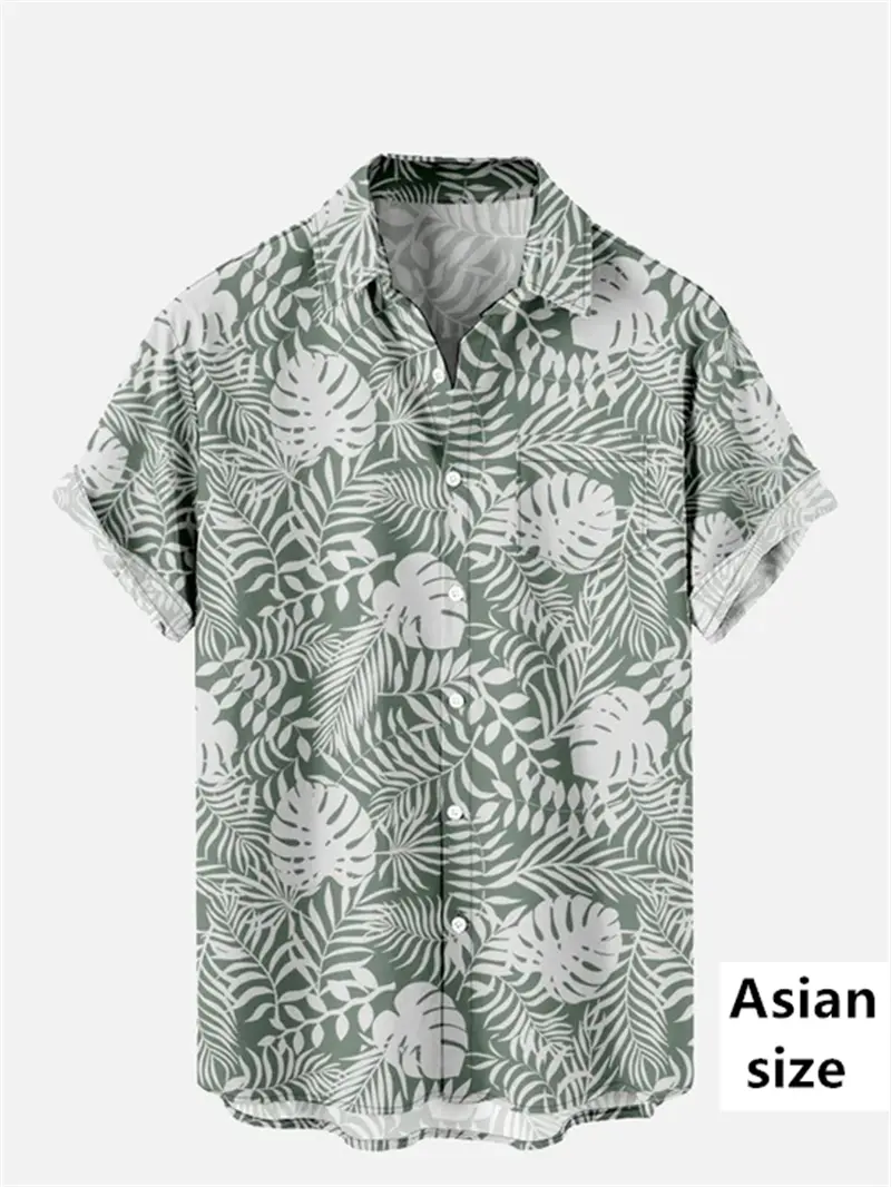 New Men's Hawaiian Beach Short Sleeve Shirt 3D Print Coconut Tree Pattern Men's Streetwear Hip Hop Casual Oversize Y2k Clothing
