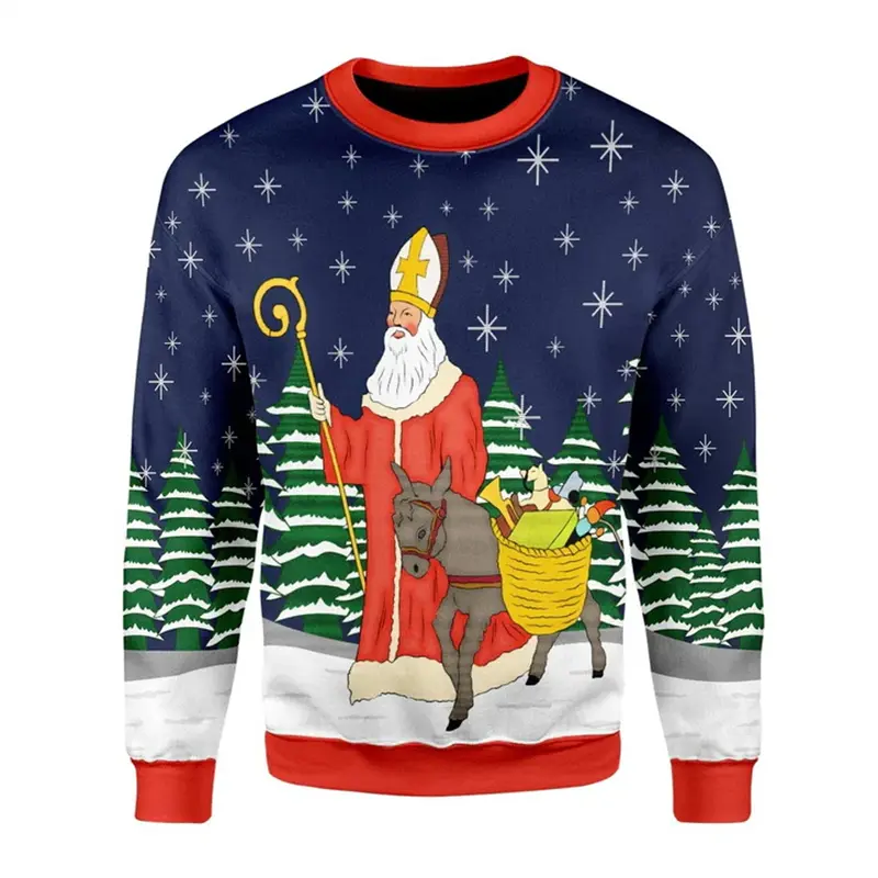Retro Men Autumn Sweatshirt Christian Pattern Printed Men Pullover 3d Print Sweater Autumn Trendy Men Women Clothes Dropshipping