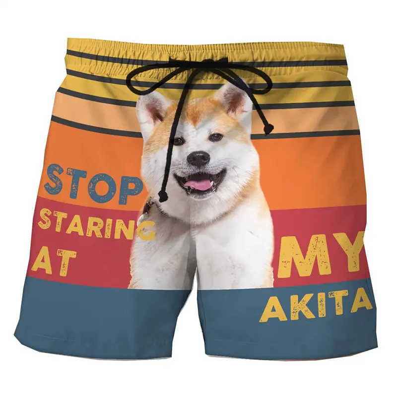 Classic Animal Dog 3D Print  Beach Shorts Men/women Hawaii Holiday Board Trunks Swimming Sportswear Perfect Gift For Dog Lover