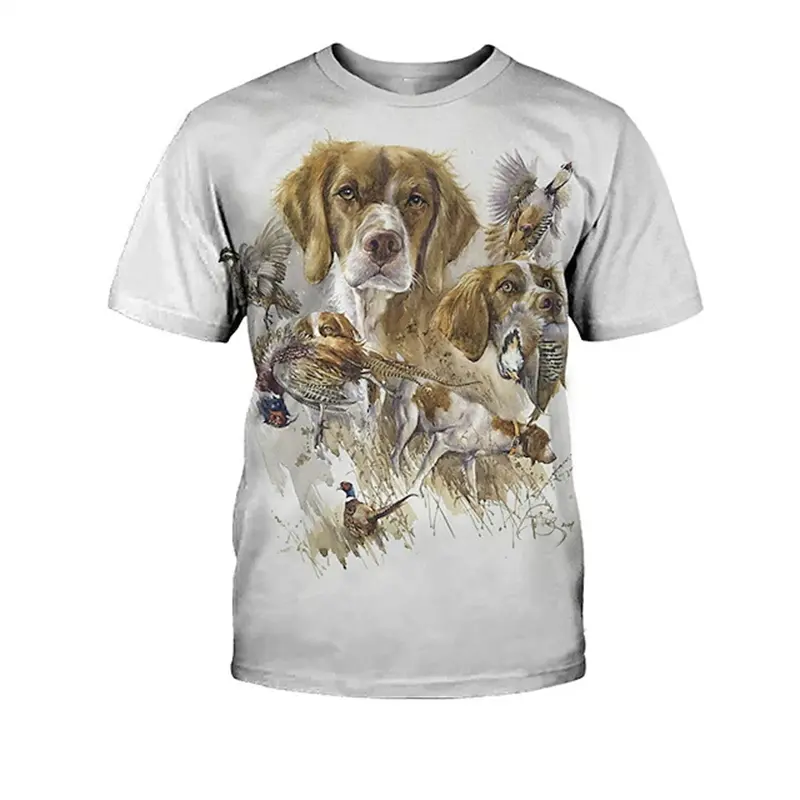 Hunting Dog Print T-Shirts For Men Round Neck Short Sleeve Dachshund Graphic Tops Casual Men Women T Shirts Harajuku Y2k Tees